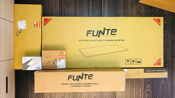 開箱【久坐救星深得我心】FUNTE 電動升降桌 終極開箱,提升效率好心情、辦公娛樂不分歧,含選購指南與圖表參照 (文長/圖多)