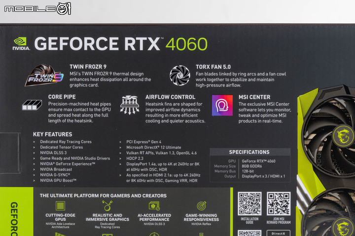 微星 GEFORCE RTX 4060 GAMING X NV EDITION 顯示卡快速開箱試用 以特殊塗裝與大型散熱設計打造不同風格