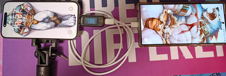 Apple iPhone 15 PRO搭配雙向快充USB-C行動電源充電測試