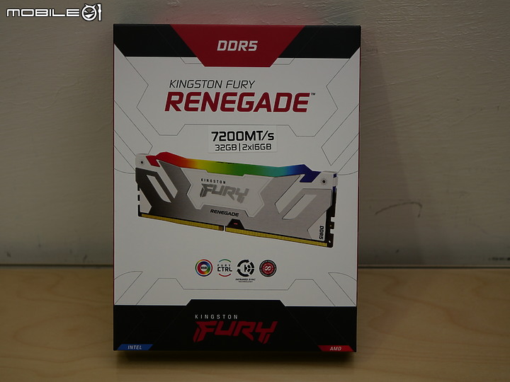 開箱 Kingston FURY Renegade DDR5-7200MT/s 銀白