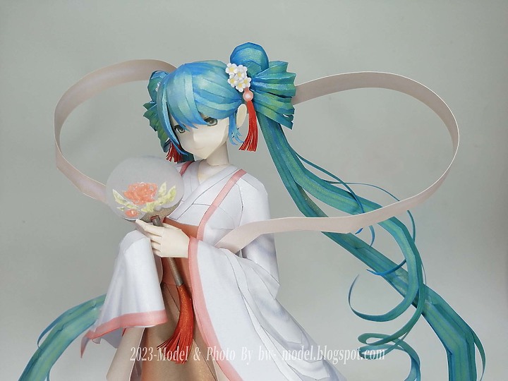 點我看大圖 VOCALOID 初音未來(中秋明月 Ver.) 紙模型 製作