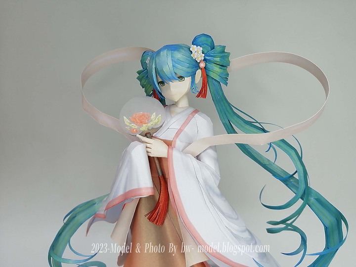 點我看大圖 VOCALOID 初音未來(中秋明月 Ver.) 紙模型 製作