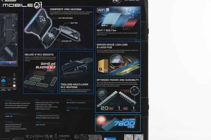 ASRock Phantom Gaming Z790 Nova WiFi 主機板開箱實測 真不鎖功耗搭 6 SSD 插槽設定的頂尖選擇