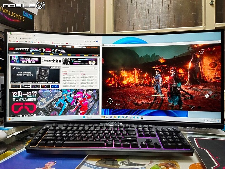 雞蛋糕爸爸開箱之數大便是美 GIGABYTE 技嘉GS34WQC 曲面電競螢幕 綺麗新視界大氣登場