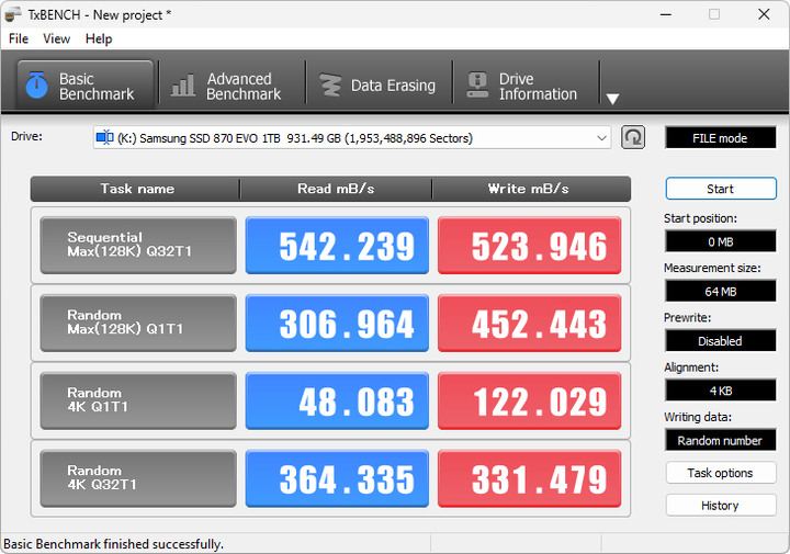 【開箱簡測】Samsung 870 EVO 1TB SATA 6Gb/s SSD 效能簡測 (圖多)