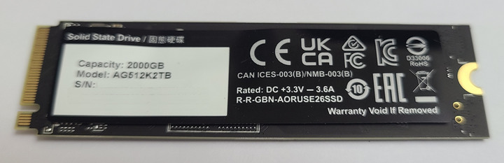 【開箱簡測】GIGABYTE AORUS Gen5 12000 PCIe 5.0x4 2TB SSD 效能簡測 (圖多)