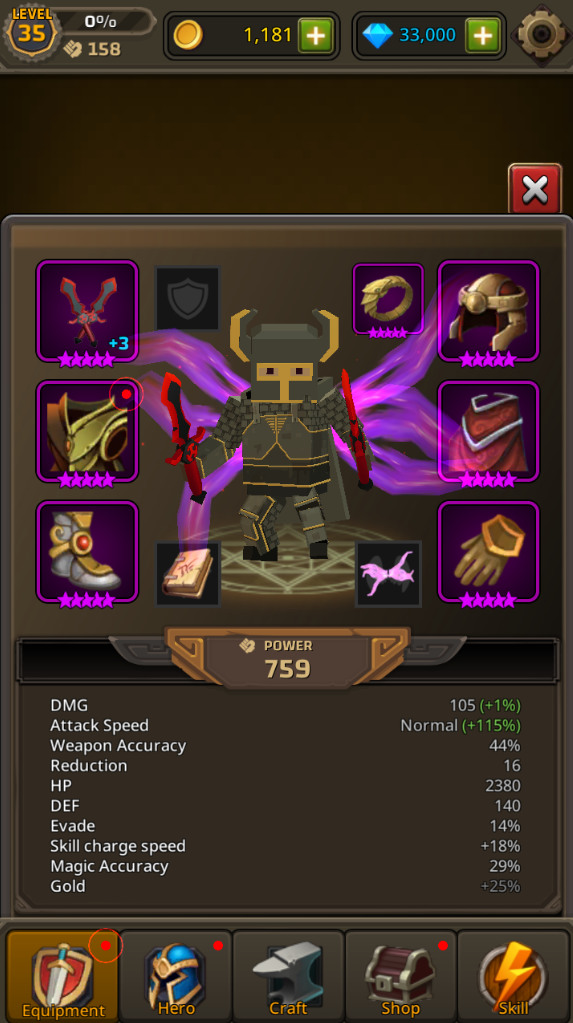 《像素刀片革命 : 空閒動作RPG》Pixel Blade Revolution Idle action RPG | 闖關型 RPG 養成 3D 麥塊人物模組 遠程近戰武器 自由製作 裝備使用