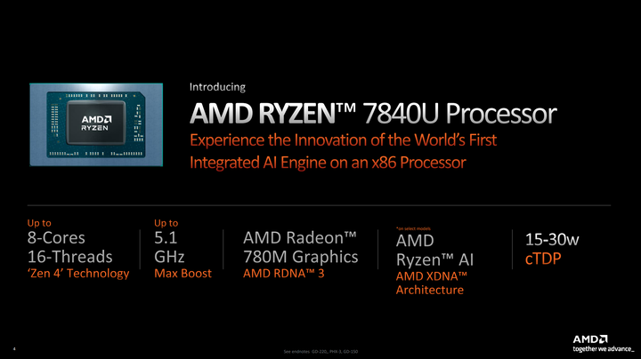 AMD Ryzen 7 7840U 處理器體驗測試 以單核高時脈搭配 AI 加速賦予輕薄筆電性能表現