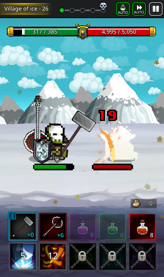 《養劍大師》不錯玩！Grow SwordMaster 像素點陣畫風 復古 BGM 放置型 RPG | 有"天堂"的變身卡系統 騎士猛喝藥水打怪 收集素材製作裝備 衝裝系統