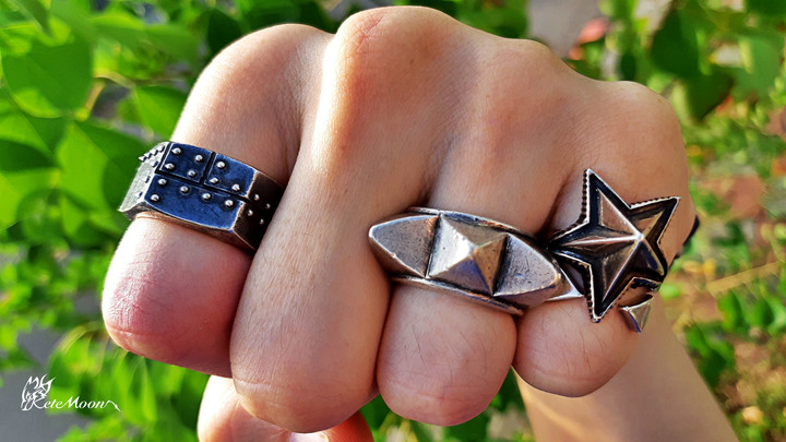 RXE-六角鉚釘銀戒