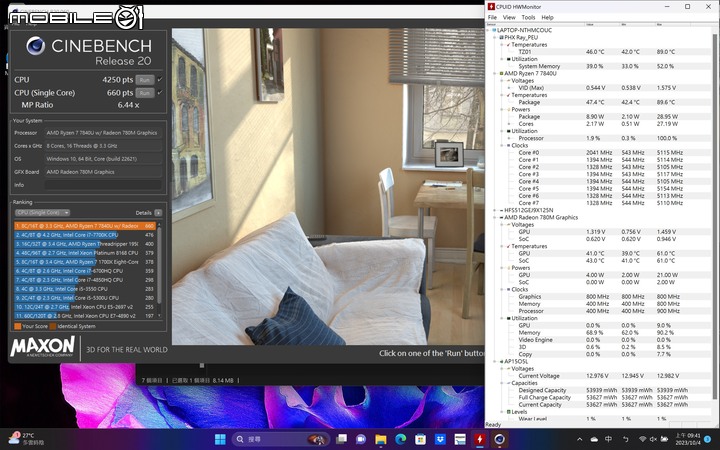 AMD Ryzen 7 7840U 處理器體驗測試 以單核高時脈搭配 AI 加速賦予輕薄筆電性能表現