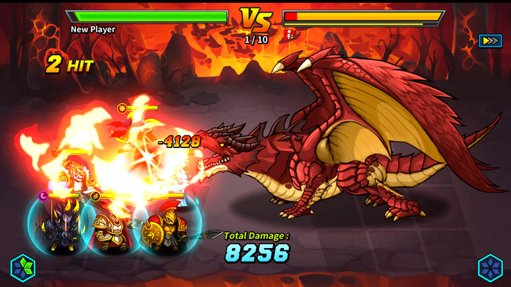 《Kingdom Quest - 空閒遊戲》Q版西方奇幻 RPG 經典九宮格戰前布陣 屬性克制 隊長設定 開局直接放技能 | 超過 90+ 獨特英雄 收集養成 通過進化、覺醒、增強技能 強大我們的英雄