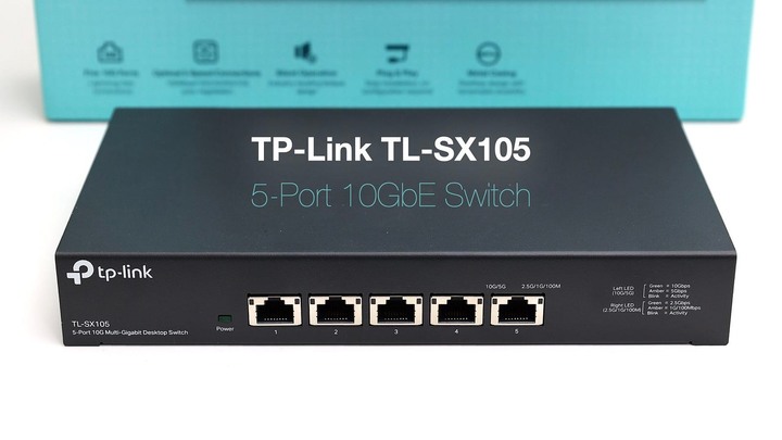 點我看大圖 無聲無息,更加隱形 TP-Link TL-SX105 五埠 10GbE Fanless Decktop Switch