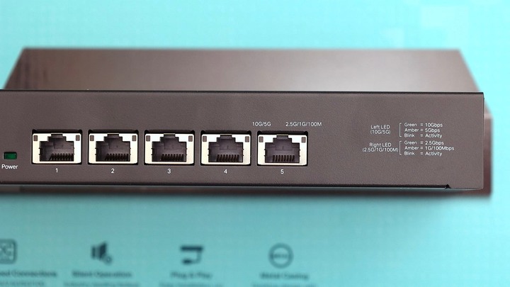 點我看大圖 無聲無息,更加隱形 TP-Link TL-SX105 五埠 10GbE Fanless Decktop Switch