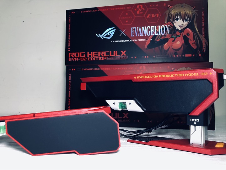 點我看大圖 「明日香-限定聯名版顯示卡支撐架」ROG Herculx EVA-02 Edition