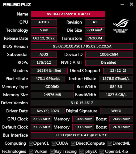 動爪玩ROG Matrix Platinum GeForce RTX 4090