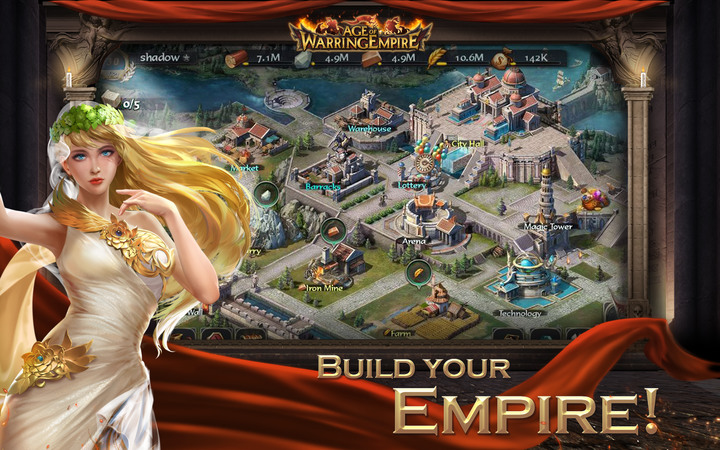 《帝國戰爭》Age of Warring Empire SLG 戰爭策略手遊 帝國建造+角色扮演+世界地圖掠奪 | 內政經營建造 招募傳奇英雄 角逐最強聯盟 稱霸全服 扮演亂世君王 率百萬大軍征戰世界