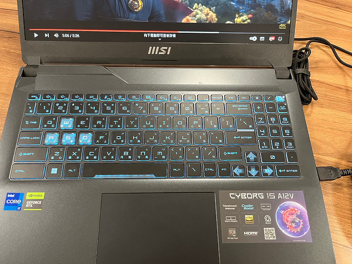 三萬內的40顯卡筆電 Cyborg 15 A12VE-015TW