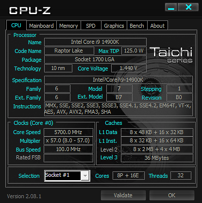 太極大理石 Z790 Taichi Carrara 20周年紀念版 w/ 14900K 開箱