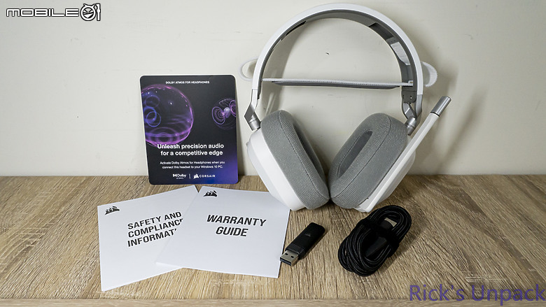 點我看大圖 【開箱】無線三模、增加續航 | CORSAIR HS80 MAX WIRELESS WHITE