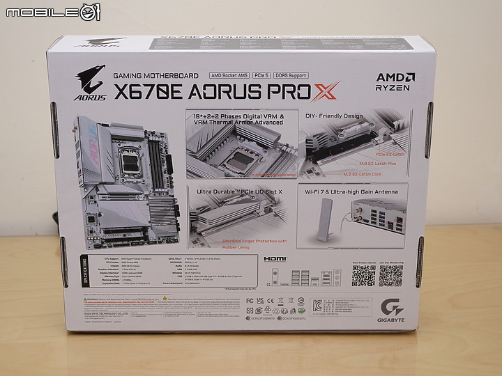 點我看大圖 開箱 AMD AM5 銀白鷹神 X670E AORUS PRO X 聖誕白