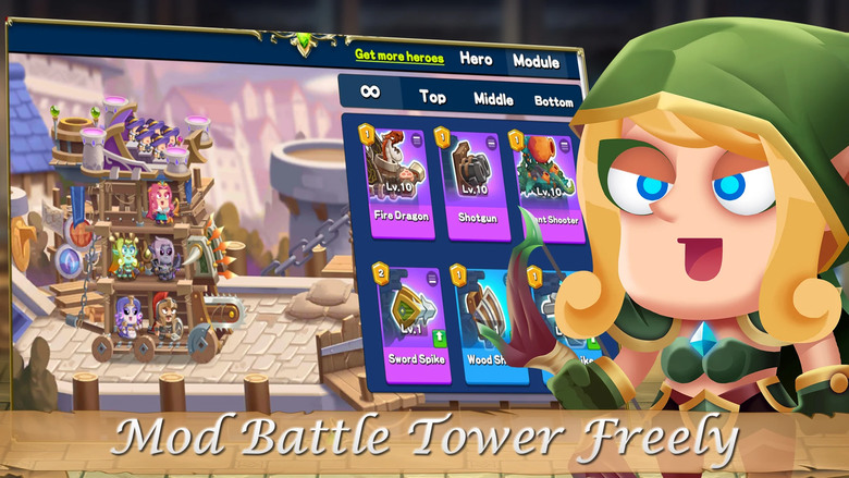 《Battle Towers - TD Royale RPG》皇家對戰塔防 中世紀魔法休閒塔防 | 升級戰車城堡 配置部件 召喚士兵、弓箭手、法師、大砲、激光 手動施放英雄技能 箭雨、冰暴冰凍敵人