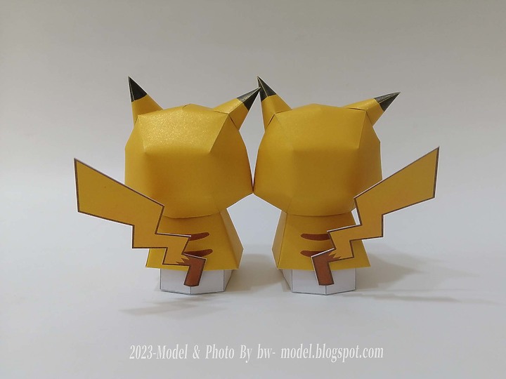 VOCALOID 鏡音鈴&連(皮卡丘 Ver.) 紙模型 製作 Paper Craft ペーパークラフト