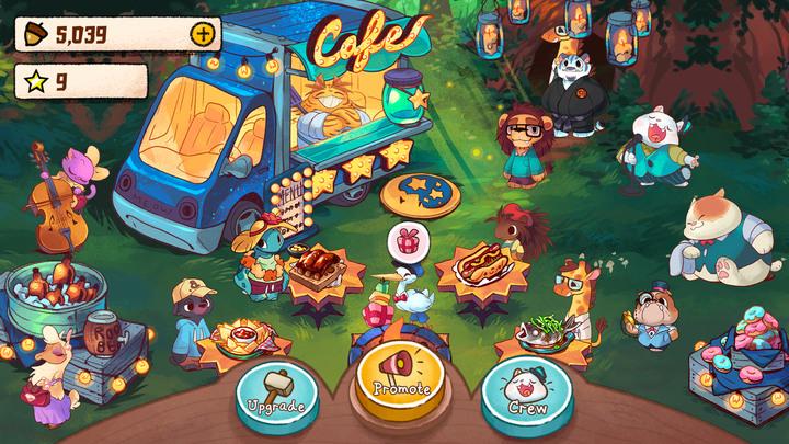《篝火貓咪咖啡館》 Campfire Cat Cafe 超過100萬+下載次數 在森林裡開一家愜意的貓咖啡館 | 烹飪美味佳餚 裝飾餐廳 聘請可愛的貓咪職員 可愛畫風 休閒治癒經營遊戲