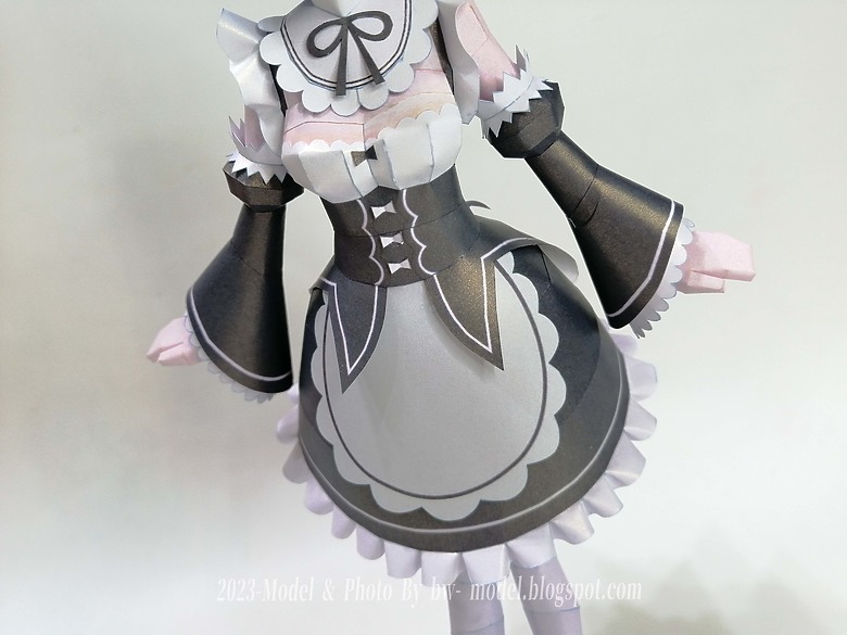 點我看大圖 Re:從零開始的異世界生活 雷姆 紙模型 詳細製作過程 Paper Craft ペーパークラフト