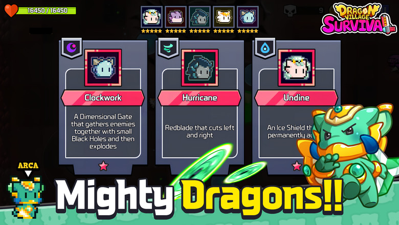 《龍之生存》 Dragon Village Survival 龍村題材的肉鴿射擊生存手遊 | 像素風格 Roguelike 選擇龍族技能 每個龍都有獨特的技能組合 與傳說中的龍一起保護村莊