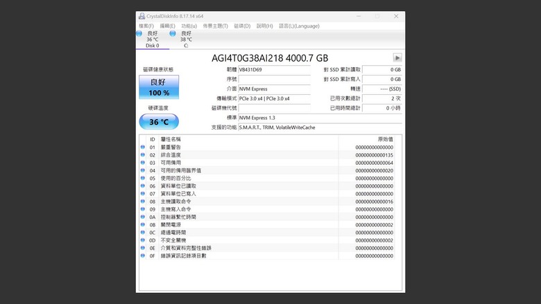 PCIe Gen3 x4 M.2 SSD 讀取竟然超過 3,700MB/s！？AGI AI218 4TB