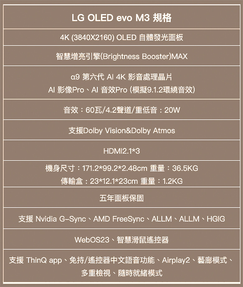 【獨家早鳥首賣】真無線時代來臨！LG OLED evo M3 真無線電視
