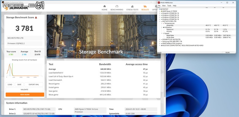 點我看大圖 微星 SPATIUM M570 PRO FROZR PCIe 5.0 SSD 實測 以極致被動空冷設計打造冷靜高效儲存