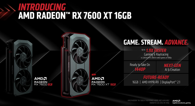 【CES2024】AMD 發表 Radeon RX 7600 XT 顯示卡 以 16GB 顯示卡配置應對新款遊戲與 AI 創作效能需求