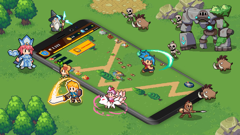 《Guardian War: RPG Pixel Games》 1月24 通知上架 守護者戰爭:角色扮演 像素遊戲 | 大地圖探索型 ARPG 解鎖迷霧 收集材料 建設村莊 招募夥伴 拯救公主