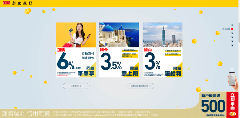 【YC開卡 <彰化銀行 e財寶數位帳戶&My樂現金回饋卡>】最高1.6%活儲利率、指定行動支付最高享6%現金回饋