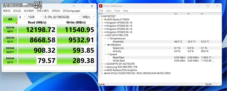 點我看大圖 微星 SPATIUM M570 PRO FROZR PCIe 5.0 SSD 實測 以極致被動空冷設計打造冷靜高效儲存