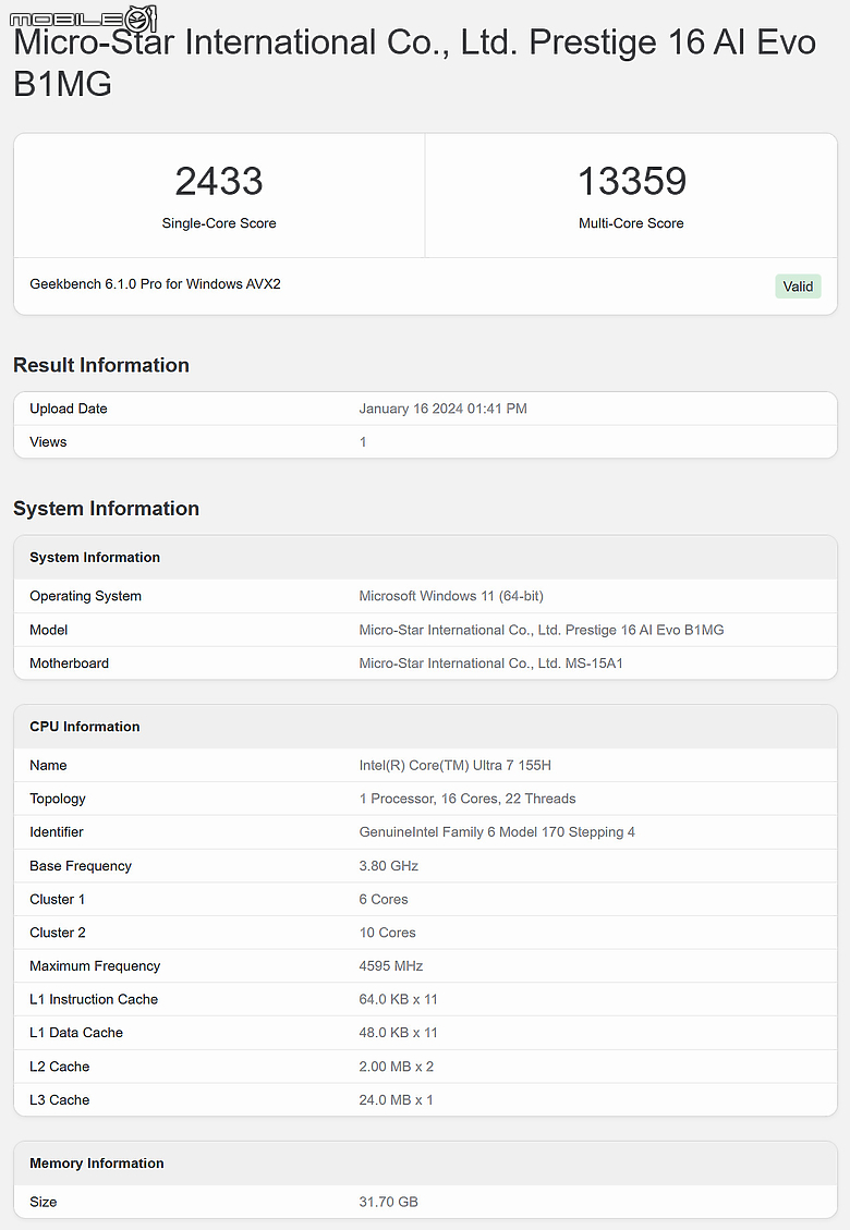 MSI Prestige 16 AI Evo B1M 測試報告|導入 AI 的輕薄高效商務筆電