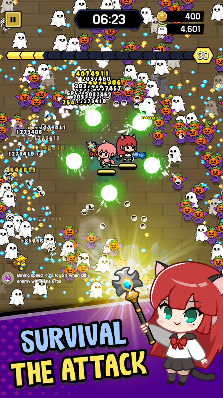 《生存法師: Magic Survivor》 女巫學徒冒險 Roguelite 倖存者遊戲 | 單指控制 拾取水晶、魔法盒、助推器、爆炸物 提升魔法技能 | 超多怪物從四面八方進攻 體驗爽快的肉鴿割草