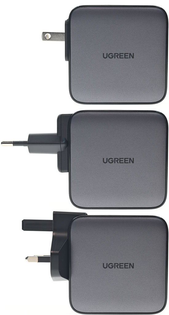 點我看大圖 UGREEN綠聯65W三埠GaN快速充電器多國轉接版CD296開箱
