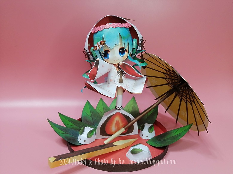 VOCALOID 初音未來(雪未來2013Ver.) 紙模型 製作