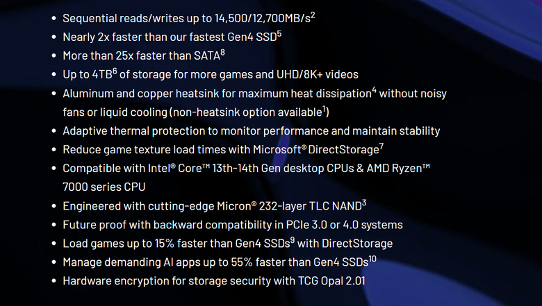 美光 Crucial 推出 T705 PCIe Gen 5 SSD 以最高 14.5 GB/s 讀取速度推升旗艦 SSD 性能