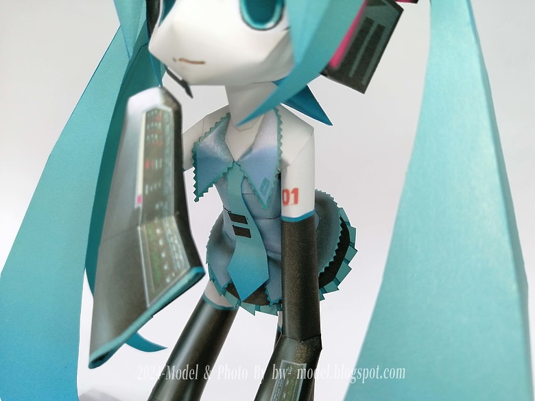 點我看大圖 VOCALOID 初音未來(Q版) 紙模型 製作
