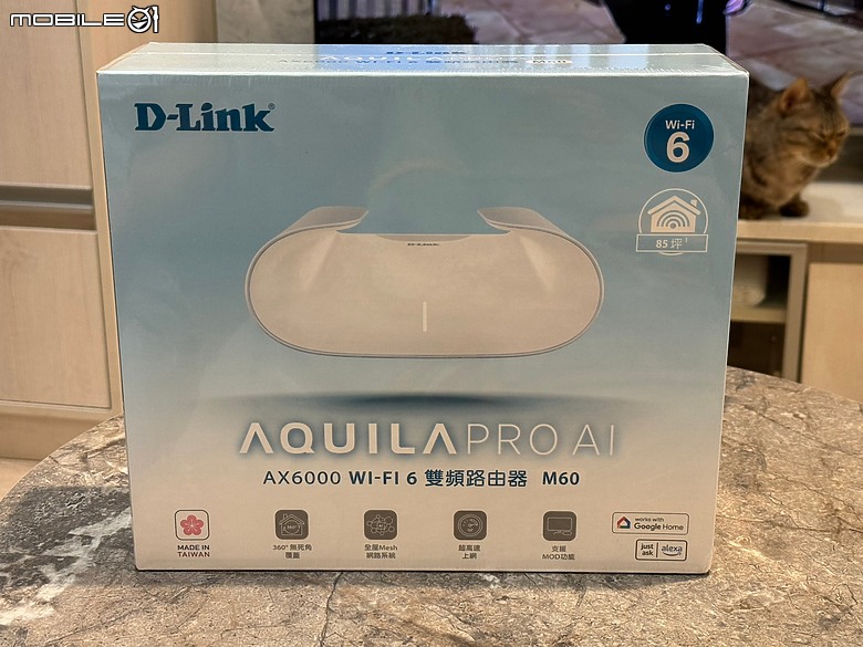 點我看大圖 展翅的鵬鳥! D-Link天鷹座AX6000路由器M60開箱,吸睛外觀兼顧優異性能與環保節能設計