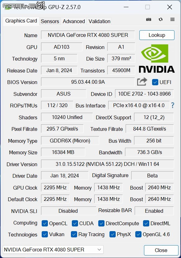 ROG STRIX RTX 4080 Super O16G GAMING 顯示卡開箱實測 以搶眼視覺設計搭配超頻性能表現