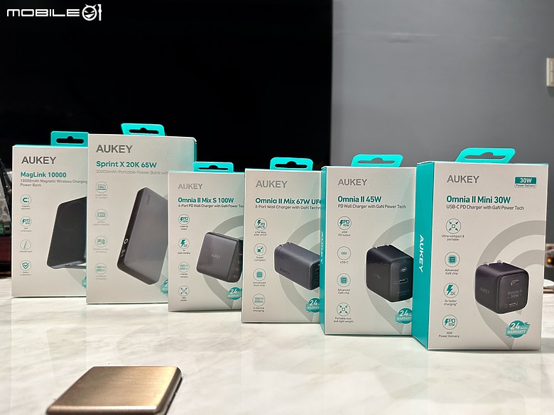 [束褲開箱] AUKEY Omnia II 第二代氮化鎵系列充電器、行動電源