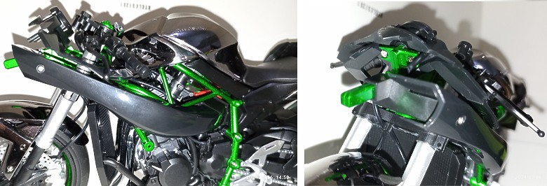 點我看大圖 【模型新手也能輕鬆組 Part1】MENG 1/9 KAWASAKI H2 悅色版 重機模型