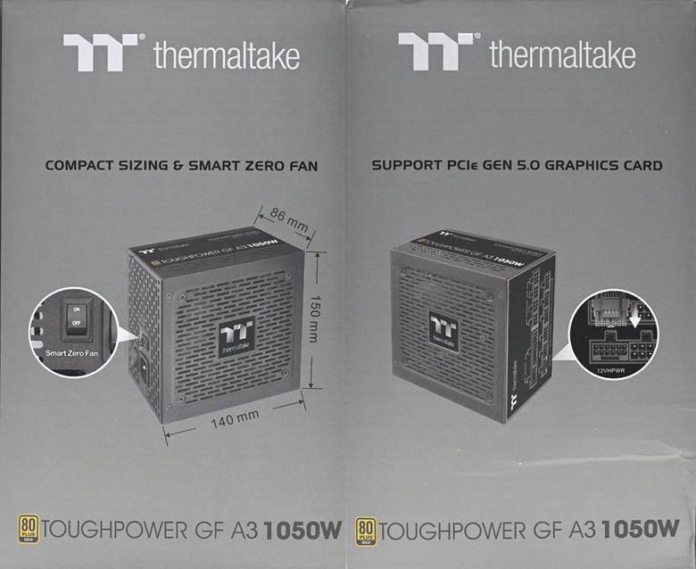 點我看大圖 thermaltake TOUGHPOWER GF A3 ATX 3.0 1050W金牌全模組化電源開箱