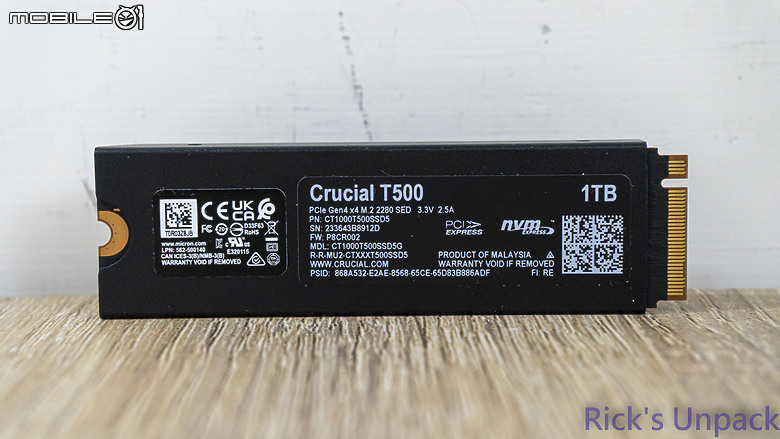 點我看大圖 【開箱】P5 PLUS的強力接班人 | Micron Crucial T500 Pro Gen4 SSD