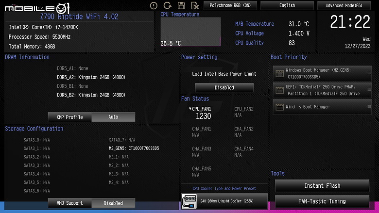 點我看大圖 性價取向擴充性強 Phantom Gaming Z790 Riptide WiFi 開箱